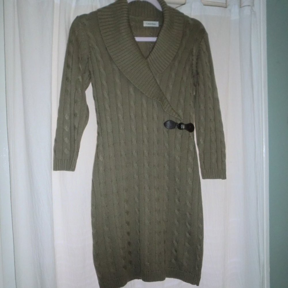 WINTER - CALVIN KLEIN - MUSHROOM BROWN SWEATER DRESS (SIZE PS)